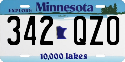 MN license plate 342QZO