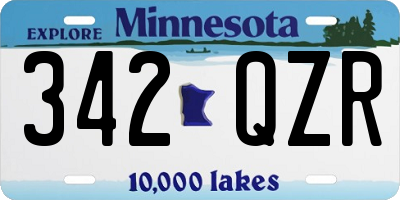 MN license plate 342QZR