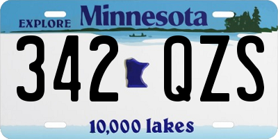MN license plate 342QZS