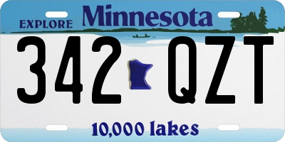 MN license plate 342QZT
