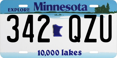 MN license plate 342QZU