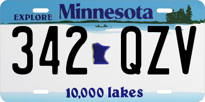 MN license plate 342QZV