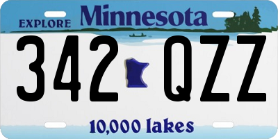 MN license plate 342QZZ