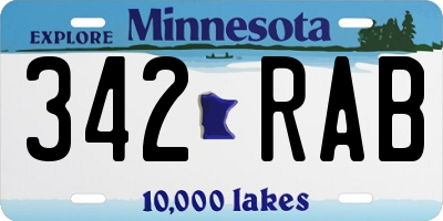MN license plate 342RAB