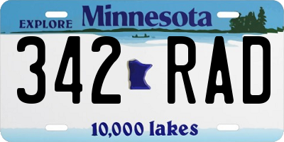 MN license plate 342RAD