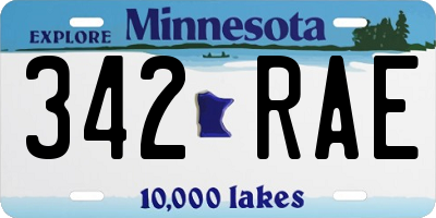 MN license plate 342RAE