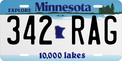 MN license plate 342RAG