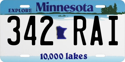 MN license plate 342RAI