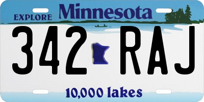 MN license plate 342RAJ