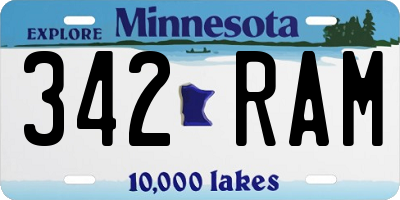MN license plate 342RAM