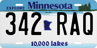 MN license plate 342RAQ