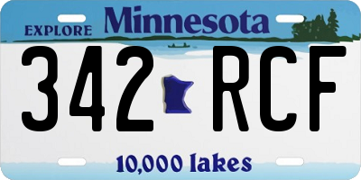 MN license plate 342RCF