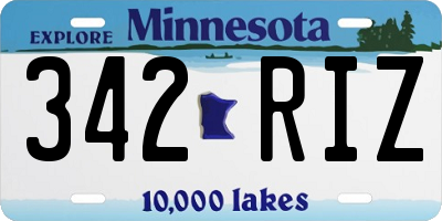 MN license plate 342RIZ