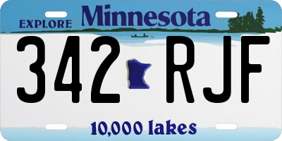 MN license plate 342RJF