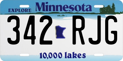 MN license plate 342RJG