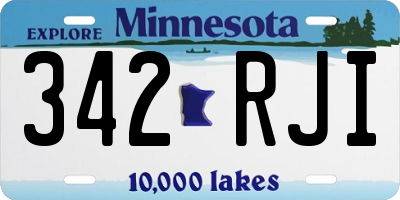 MN license plate 342RJI