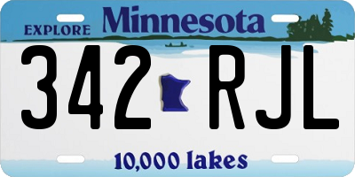 MN license plate 342RJL