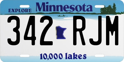 MN license plate 342RJM