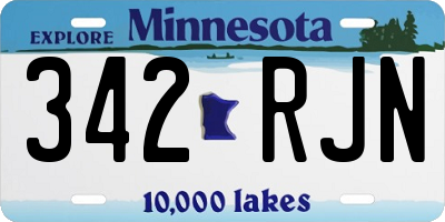MN license plate 342RJN