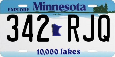 MN license plate 342RJQ