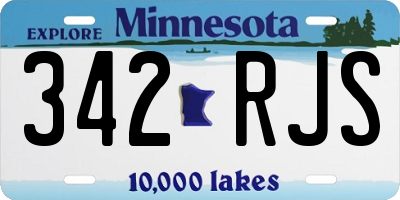 MN license plate 342RJS