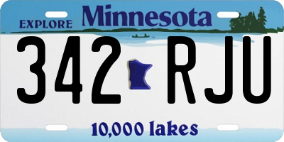 MN license plate 342RJU