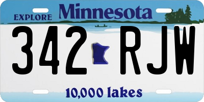 MN license plate 342RJW