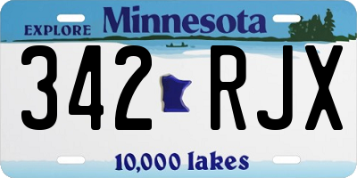 MN license plate 342RJX