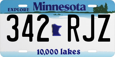 MN license plate 342RJZ
