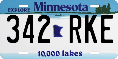 MN license plate 342RKE