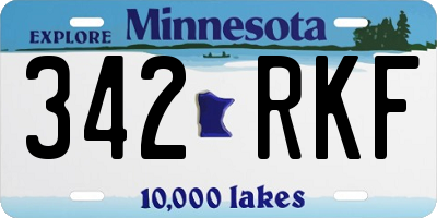MN license plate 342RKF