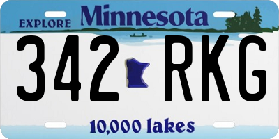 MN license plate 342RKG