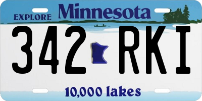 MN license plate 342RKI