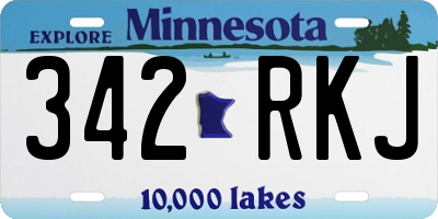 MN license plate 342RKJ