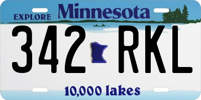 MN license plate 342RKL