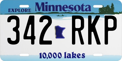 MN license plate 342RKP
