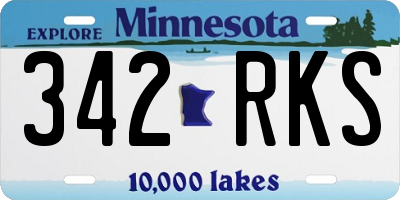 MN license plate 342RKS