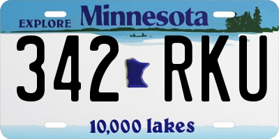 MN license plate 342RKU