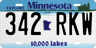 MN license plate 342RKW