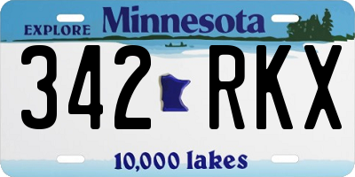 MN license plate 342RKX