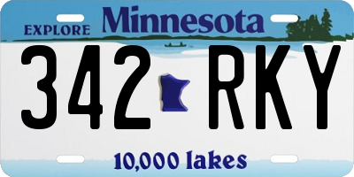 MN license plate 342RKY