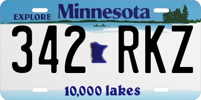 MN license plate 342RKZ