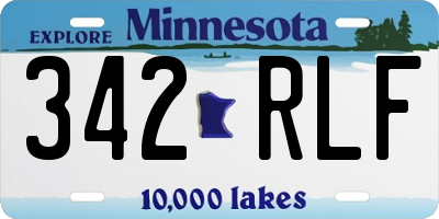 MN license plate 342RLF