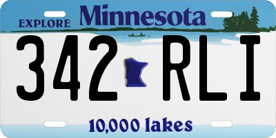 MN license plate 342RLI
