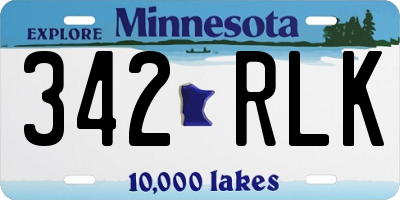 MN license plate 342RLK