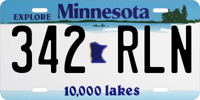 MN license plate 342RLN