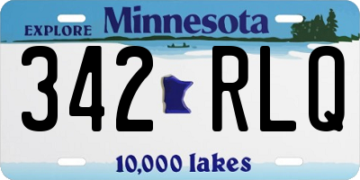 MN license plate 342RLQ