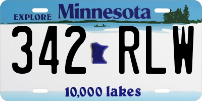 MN license plate 342RLW