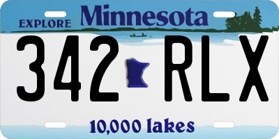 MN license plate 342RLX