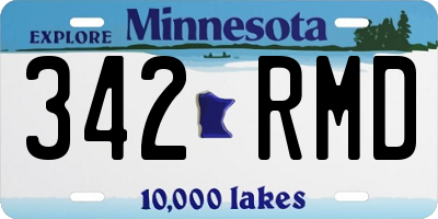 MN license plate 342RMD